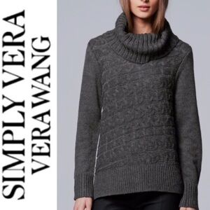NWT Simply Vera Vera Wang cable pullover Sweater Sz M